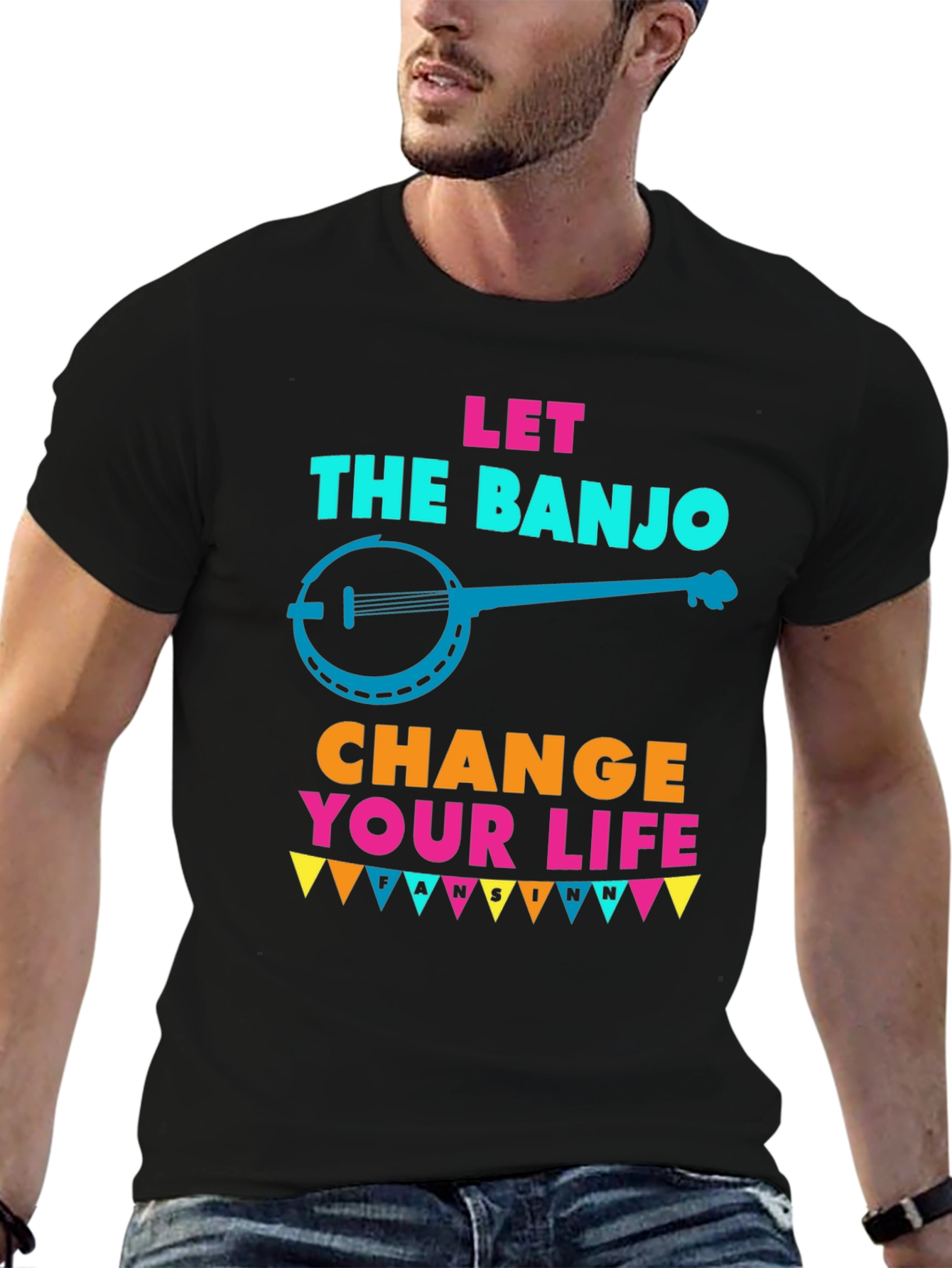 Camiseta Negra Let the Banjo Change Your Life