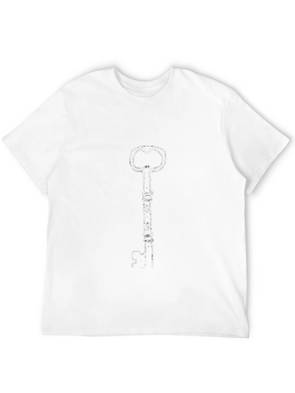 Camiseta Negra con Diseño de Llave Antigua