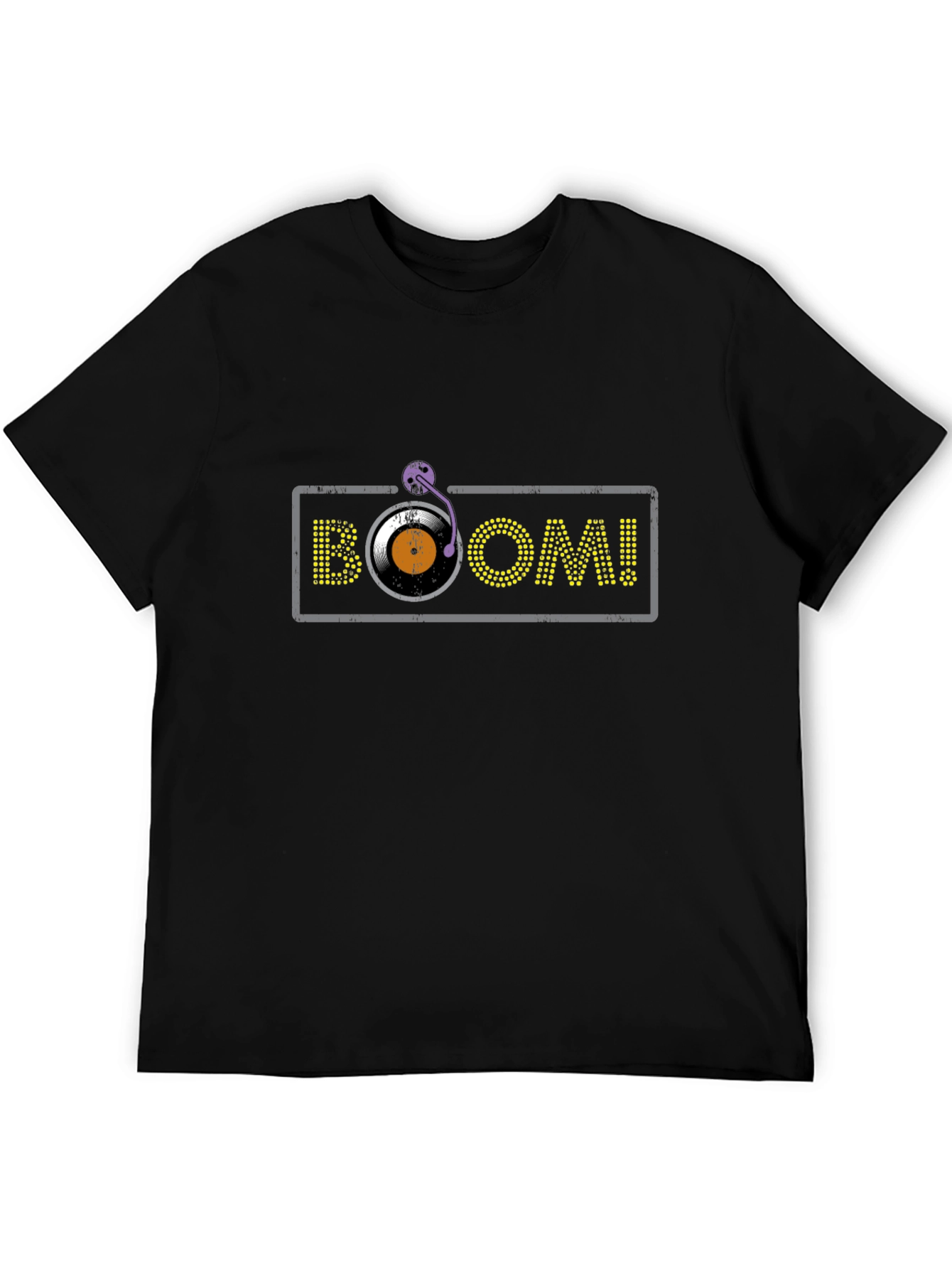 Camiseta Negra con Diseño BOOM! de Vinilo