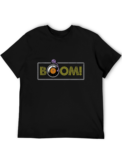 Camiseta Negra con Diseño BOOM! de Vinilo