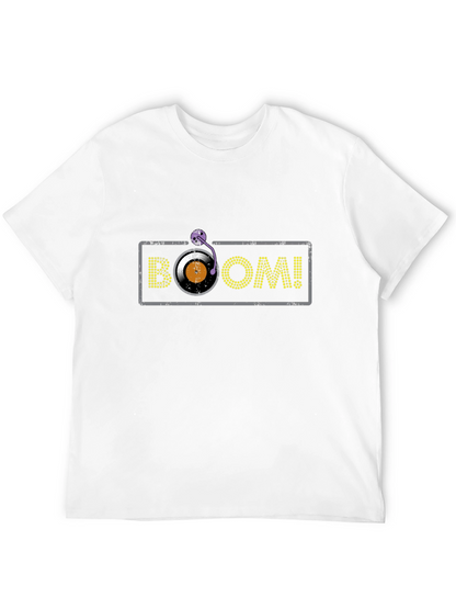Camiseta Negra con Diseño BOOM! de Vinilo