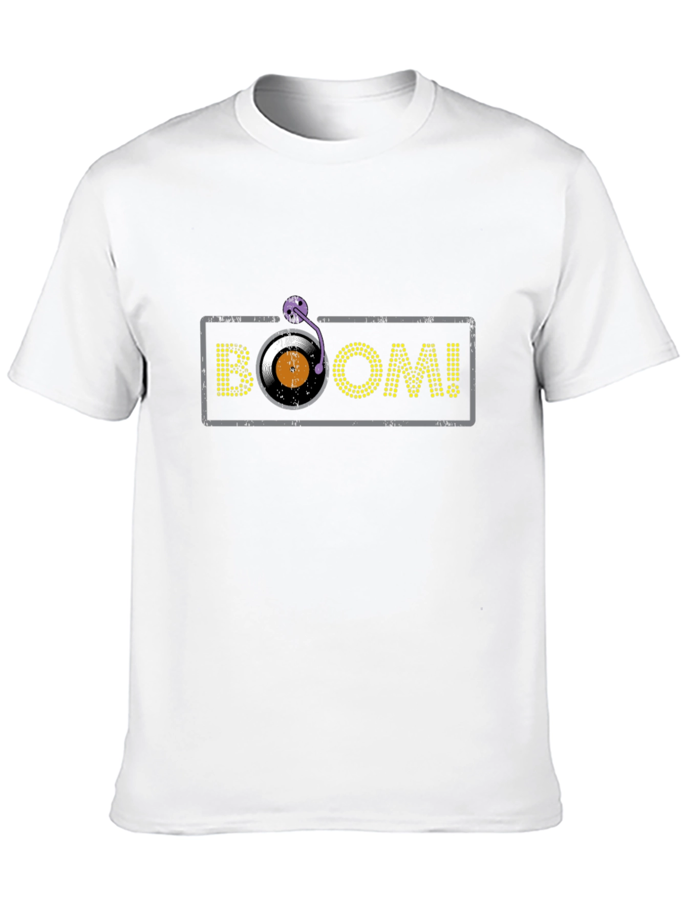 Camiseta Negra con Diseño BOOM! de Vinilo
