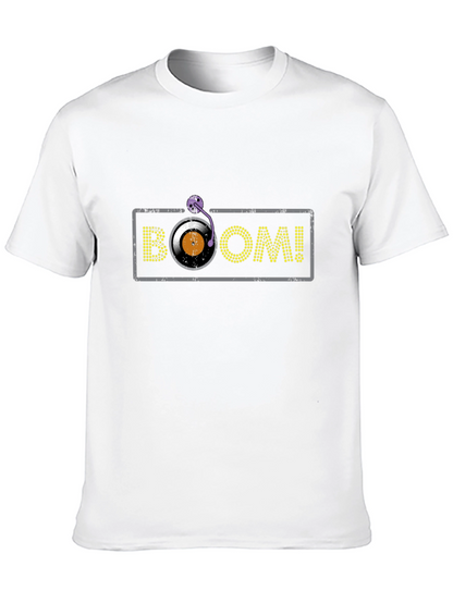 Camiseta Negra con Diseño BOOM! de Vinilo