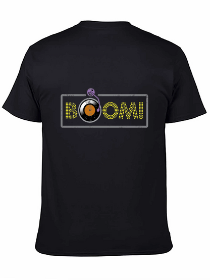Camiseta Negra con Diseño BOOM! de Vinilo