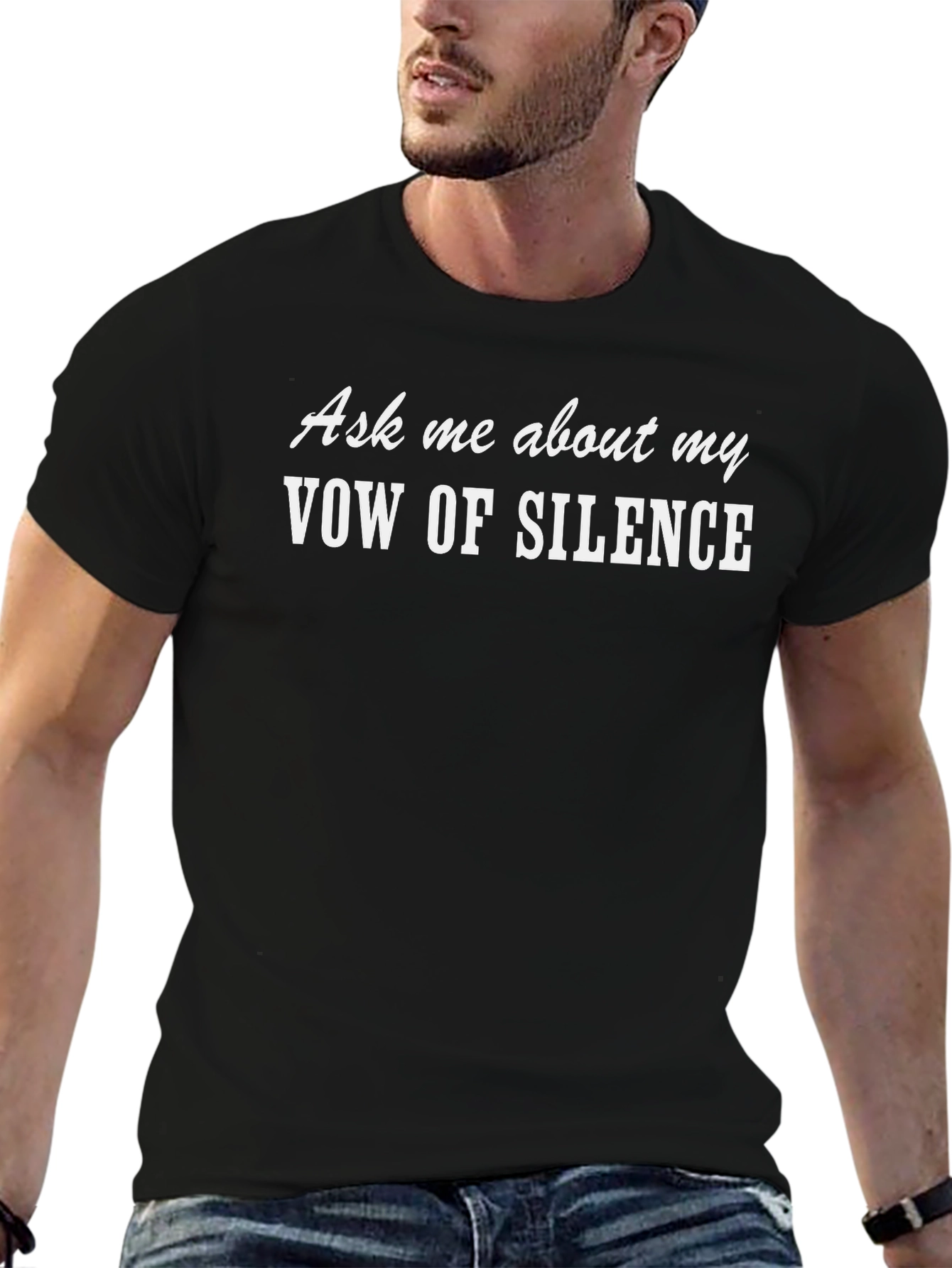 Camiseta Negra: Voto de Silencio - ¡Pregúntame!