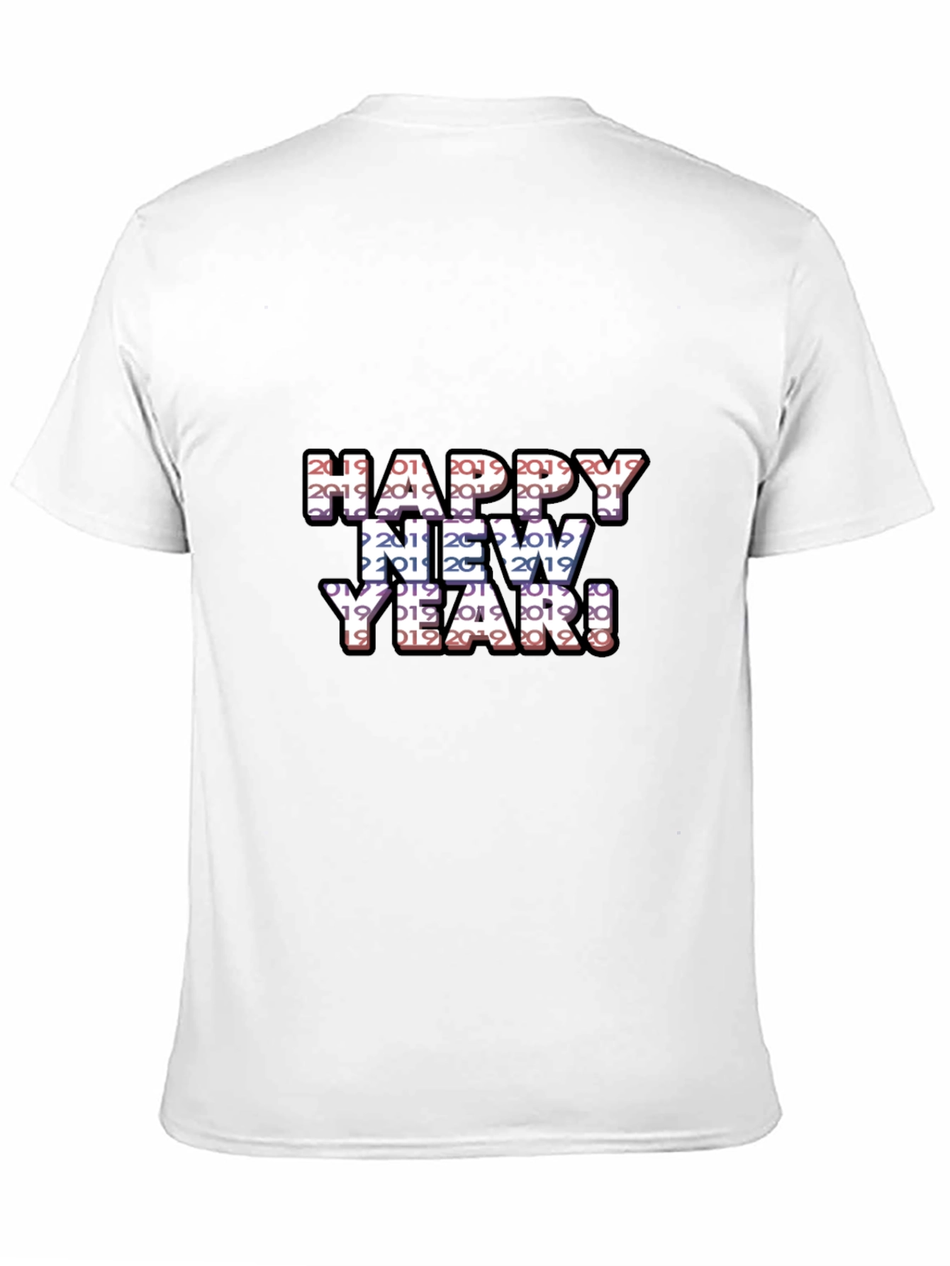 Camiseta Negra Feliz Año Nuevo 2019 2020