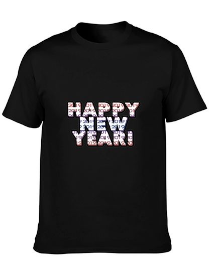 Camiseta Negra Feliz Año Nuevo 2019 2020