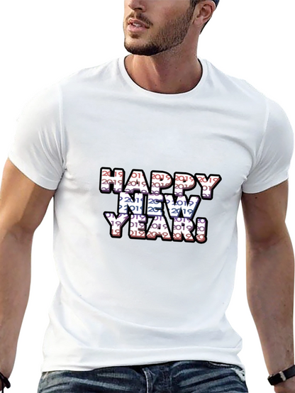 Camiseta Negra Feliz Año Nuevo 2019 2020