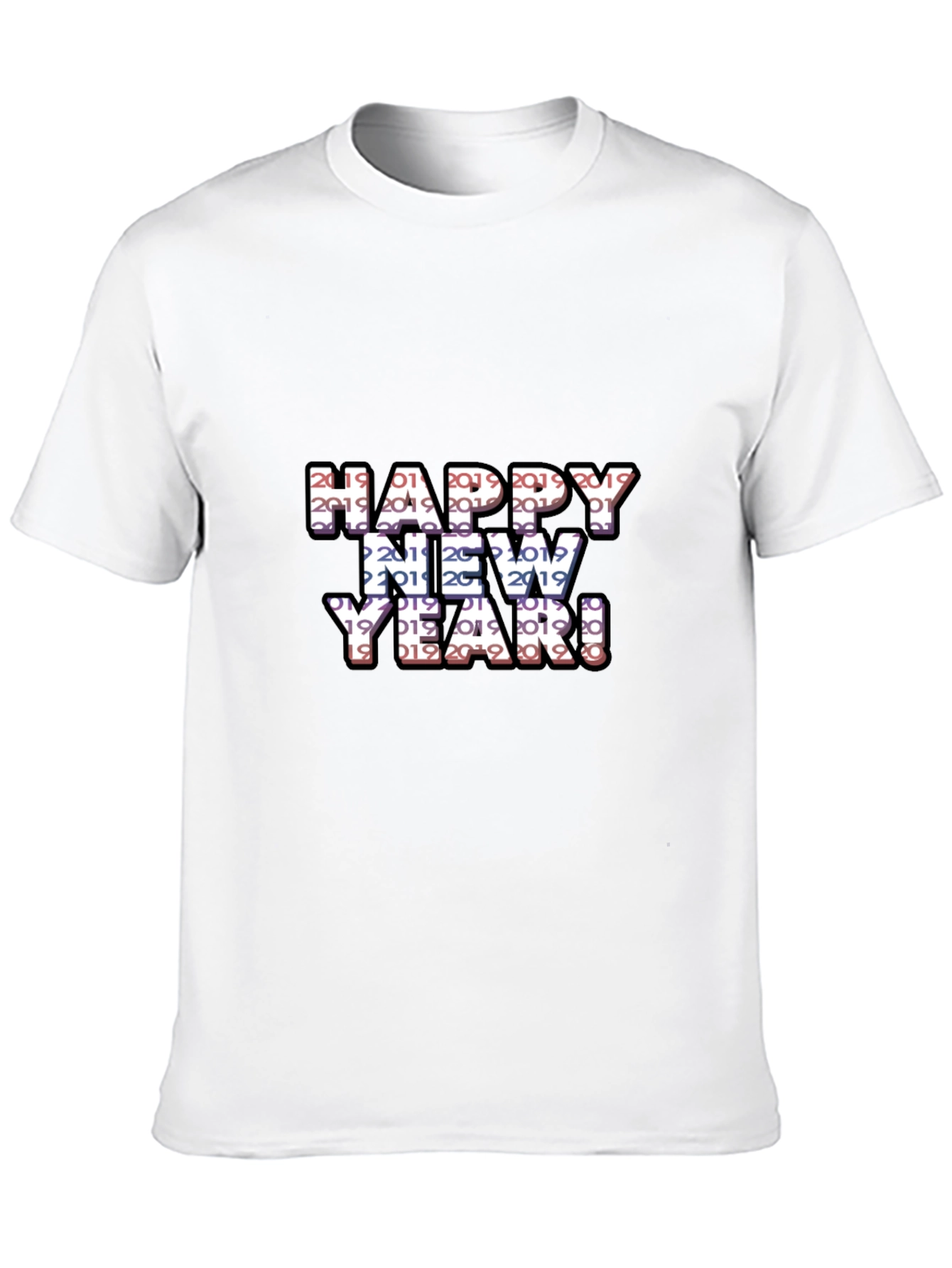 Camiseta Negra Feliz Año Nuevo 2019 2020