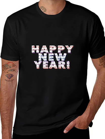Camiseta Negra Feliz Año Nuevo 2019 2020