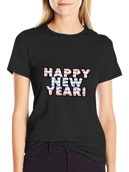 Camiseta Negra Feliz Año Nuevo 2019 2020