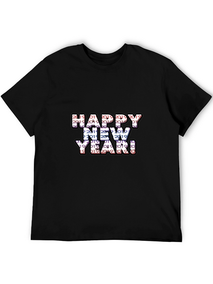 Camiseta Negra Feliz Año Nuevo 2019 2020