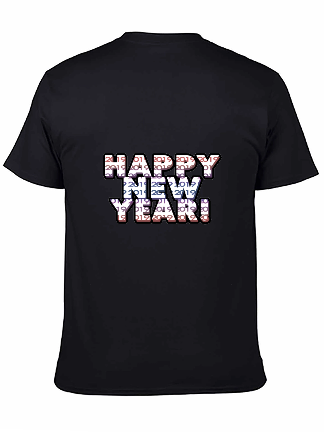 Camiseta Negra Feliz Año Nuevo 2019 2020
