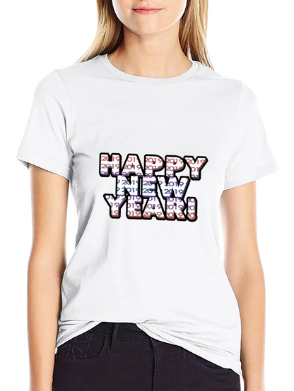 Camiseta Negra Feliz Año Nuevo 2019 2020