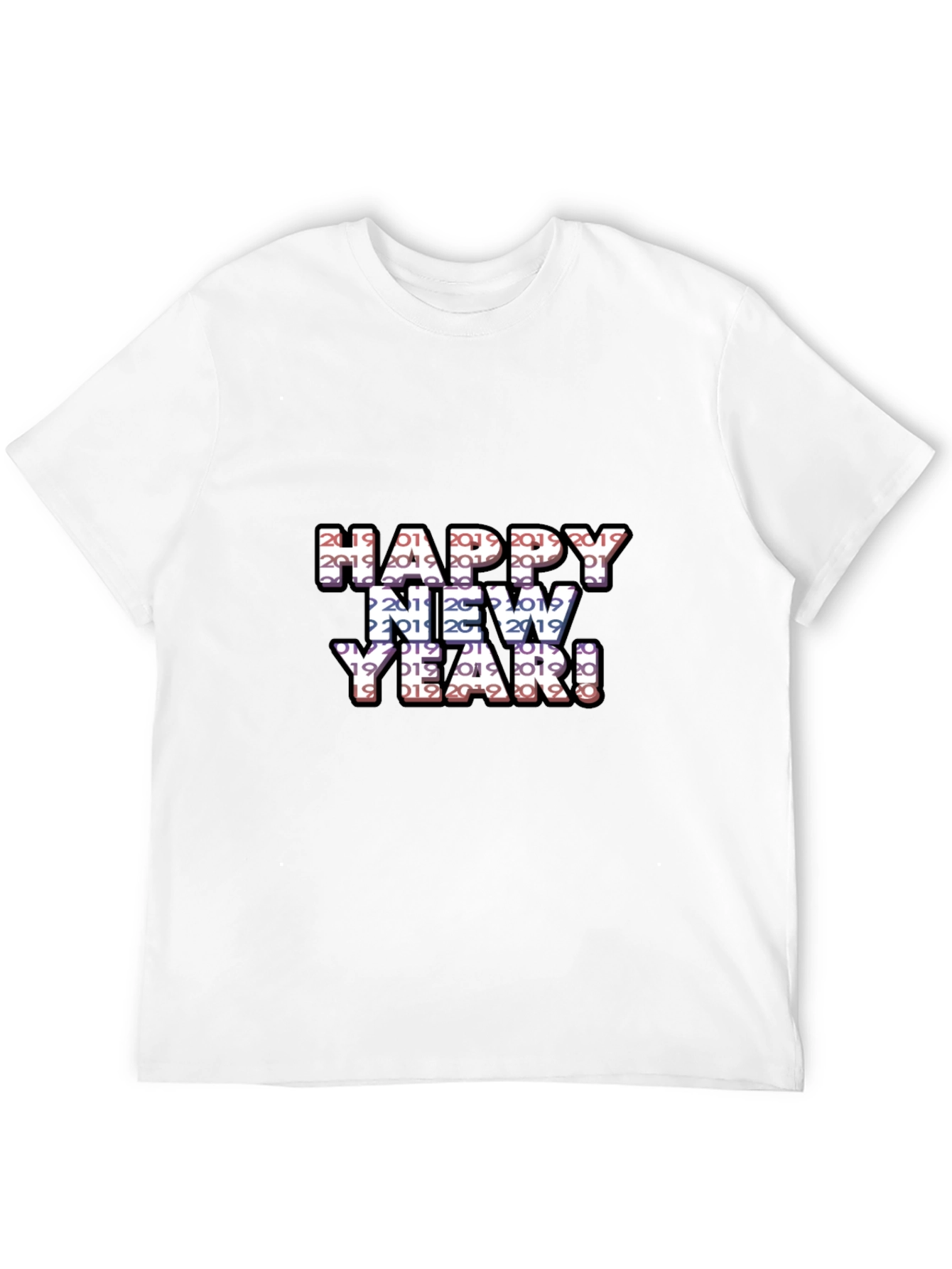 Camiseta Negra Feliz Año Nuevo 2019 2020