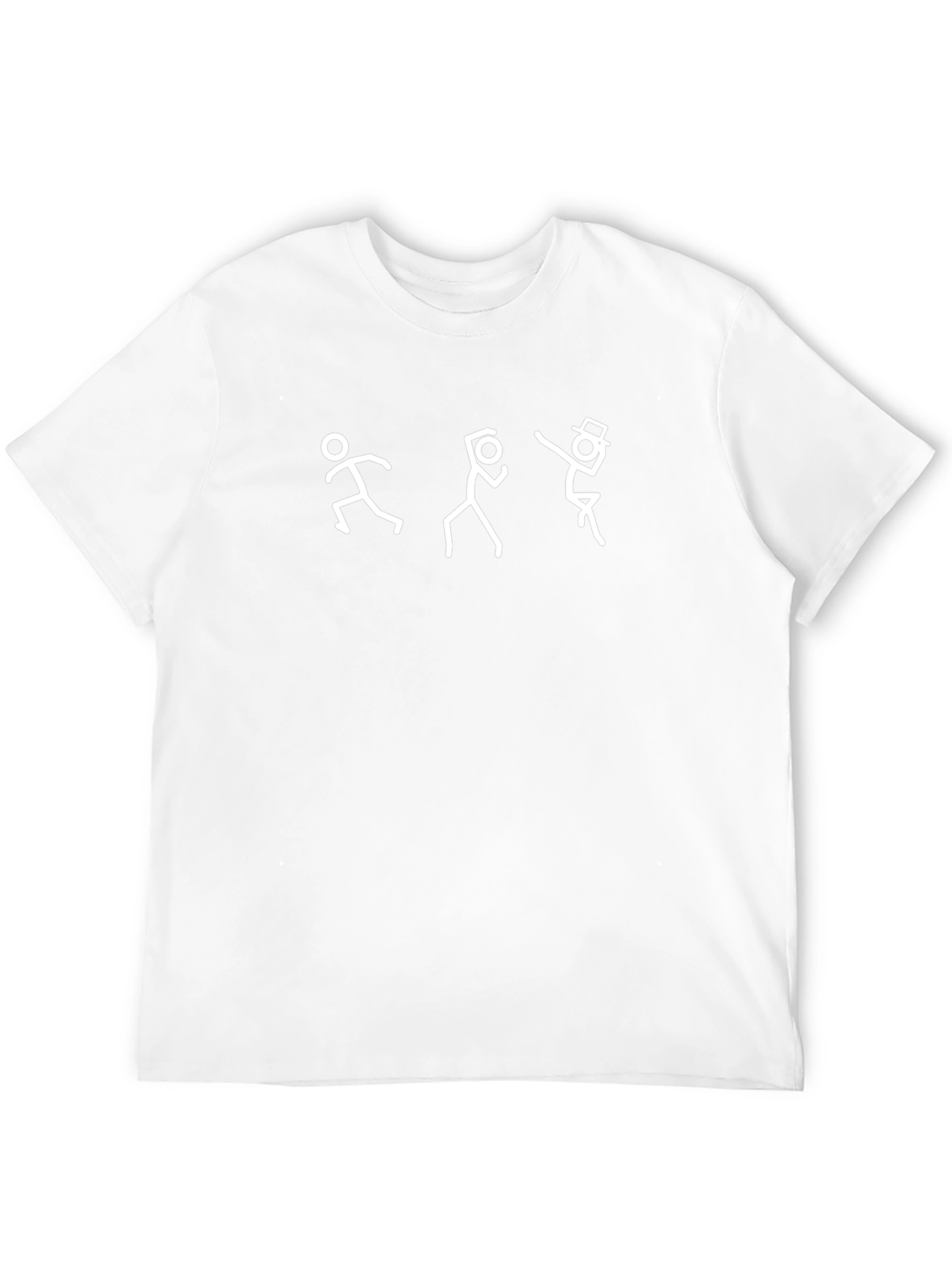 Camiseta Negra con Diseño de Figuras Stick