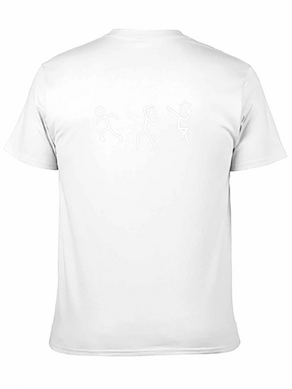 Camiseta Negra con Diseño de Figuras Stick