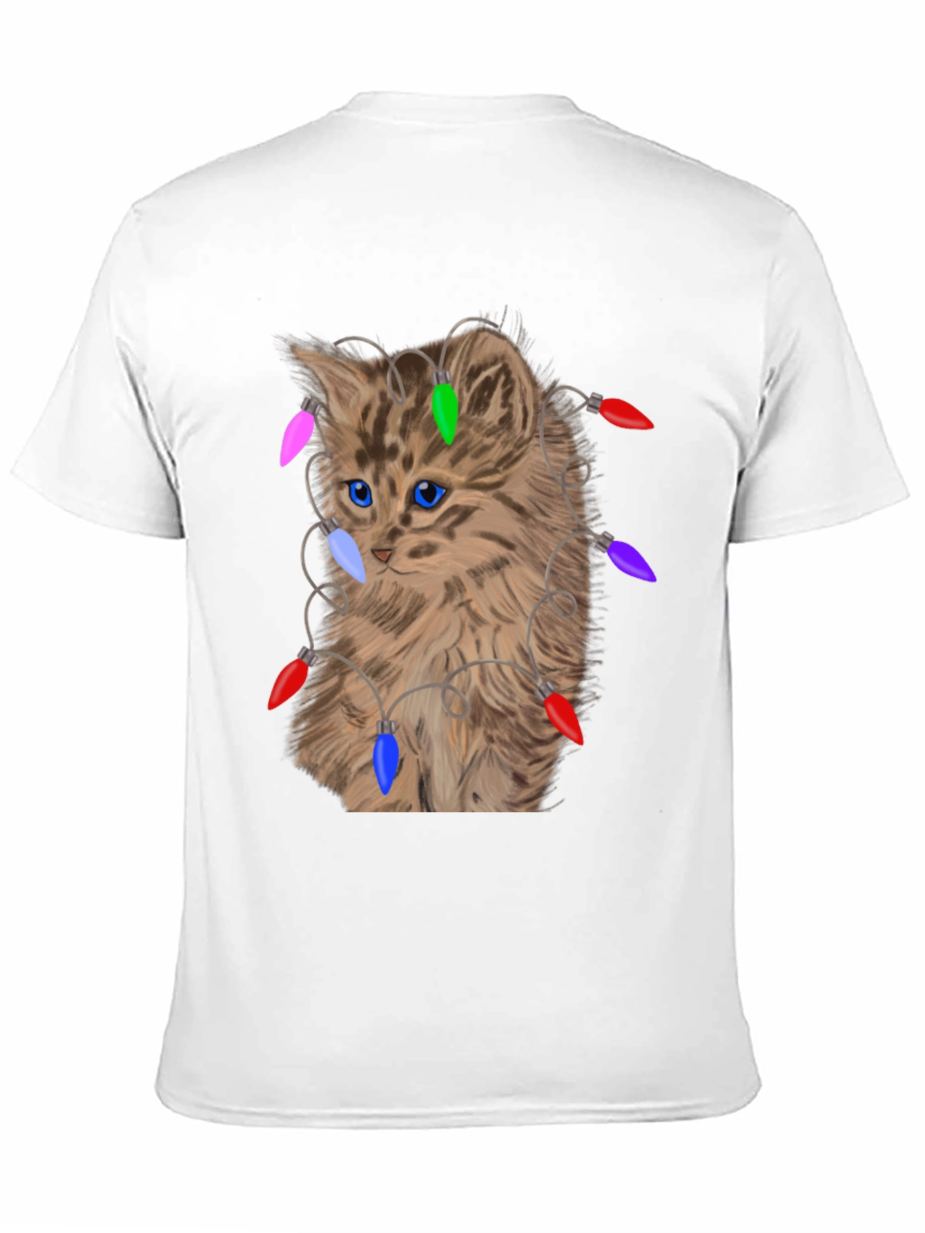 Camiseta Gato Navideño con Luces