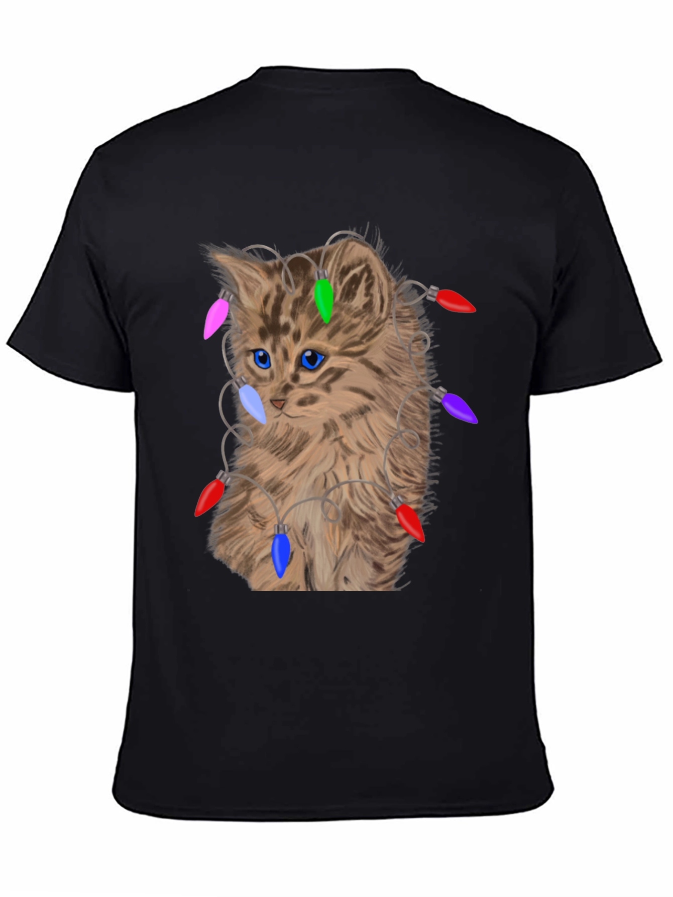 Camiseta Gato Navideño con Luces