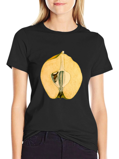 Camiseta Negra con Diseño de Fruta Exótica