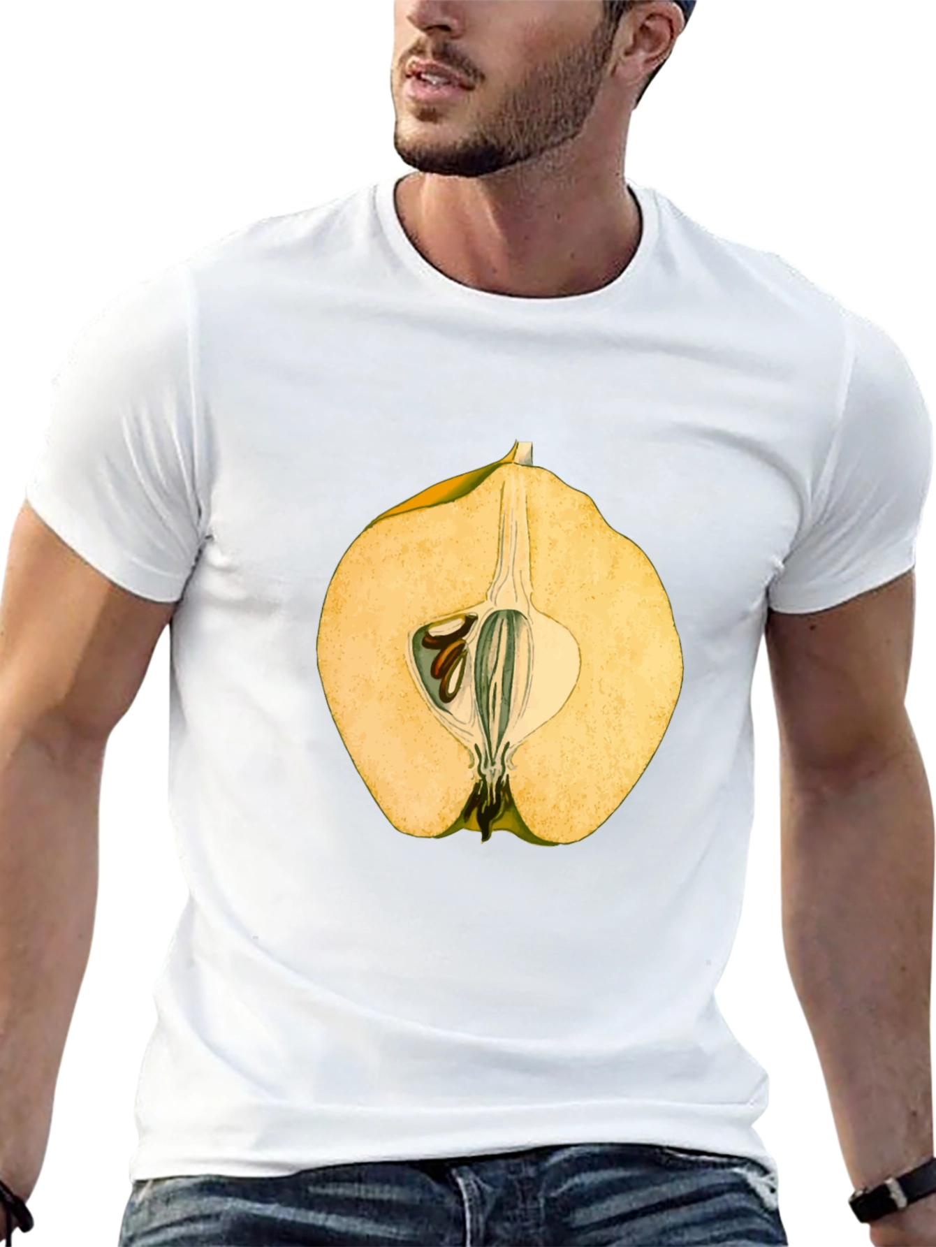 Camiseta Negra con Diseño de Fruta Exótica