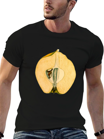 Camiseta Negra con Diseño de Fruta Exótica