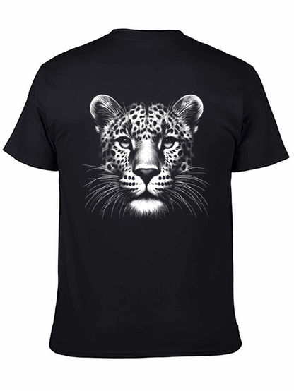Camiseta Negra con Diseño de Leopardo