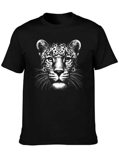 Camiseta Negra con Diseño de Leopardo