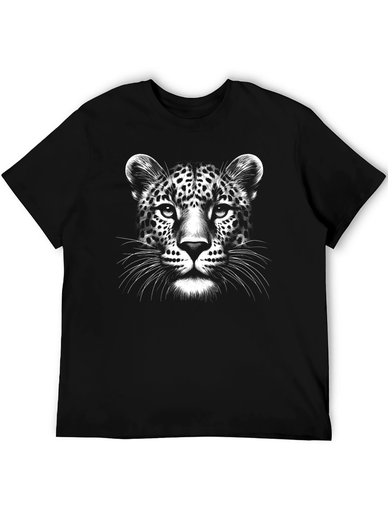 Camiseta Negra con Diseño de Leopardo