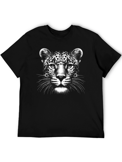 Camiseta Negra con Diseño de Leopardo