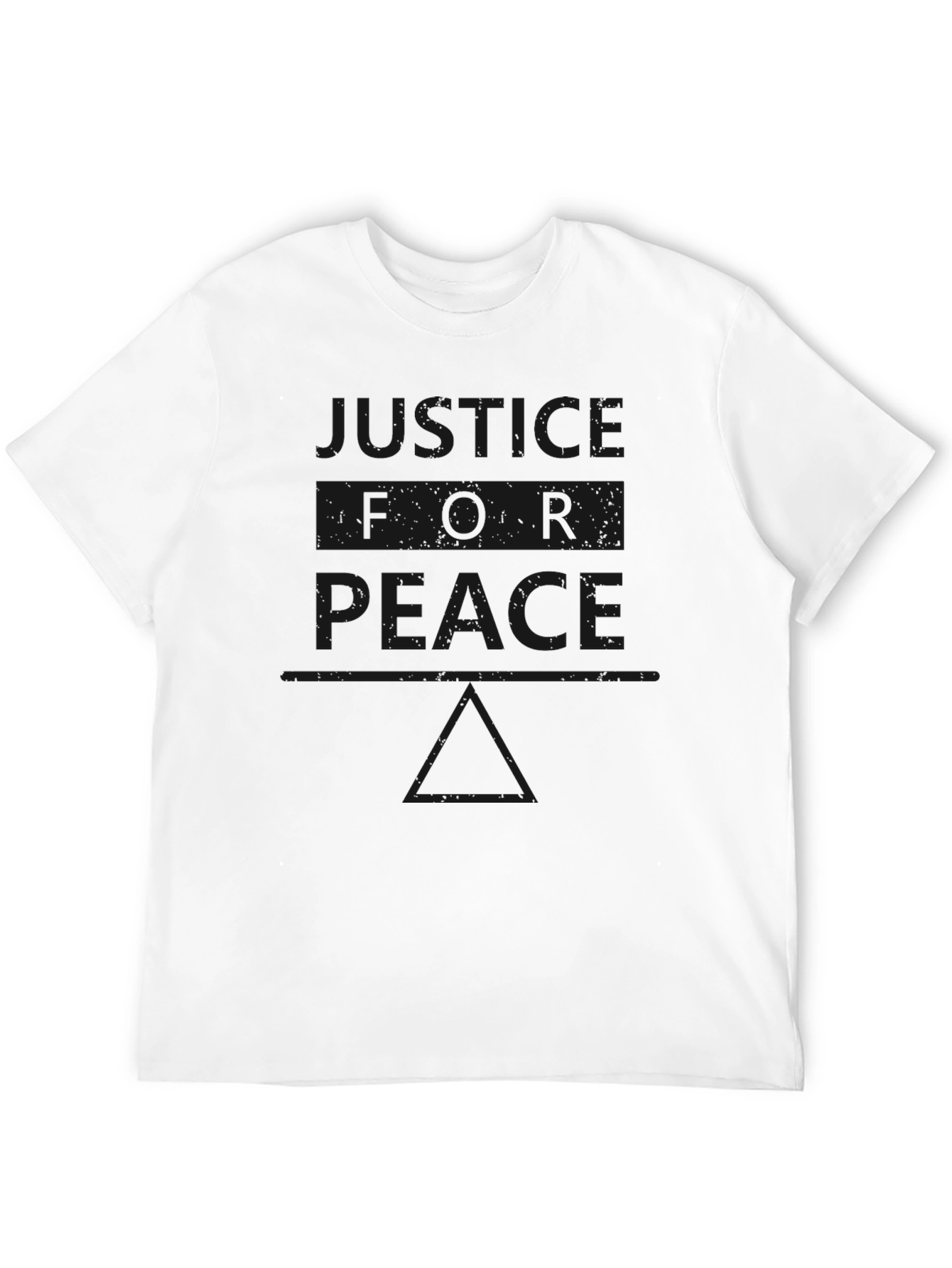 Camiseta Negra: Justicia y Paz en Equilibrio