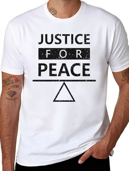 Camiseta Negra: Justicia y Paz en Equilibrio
