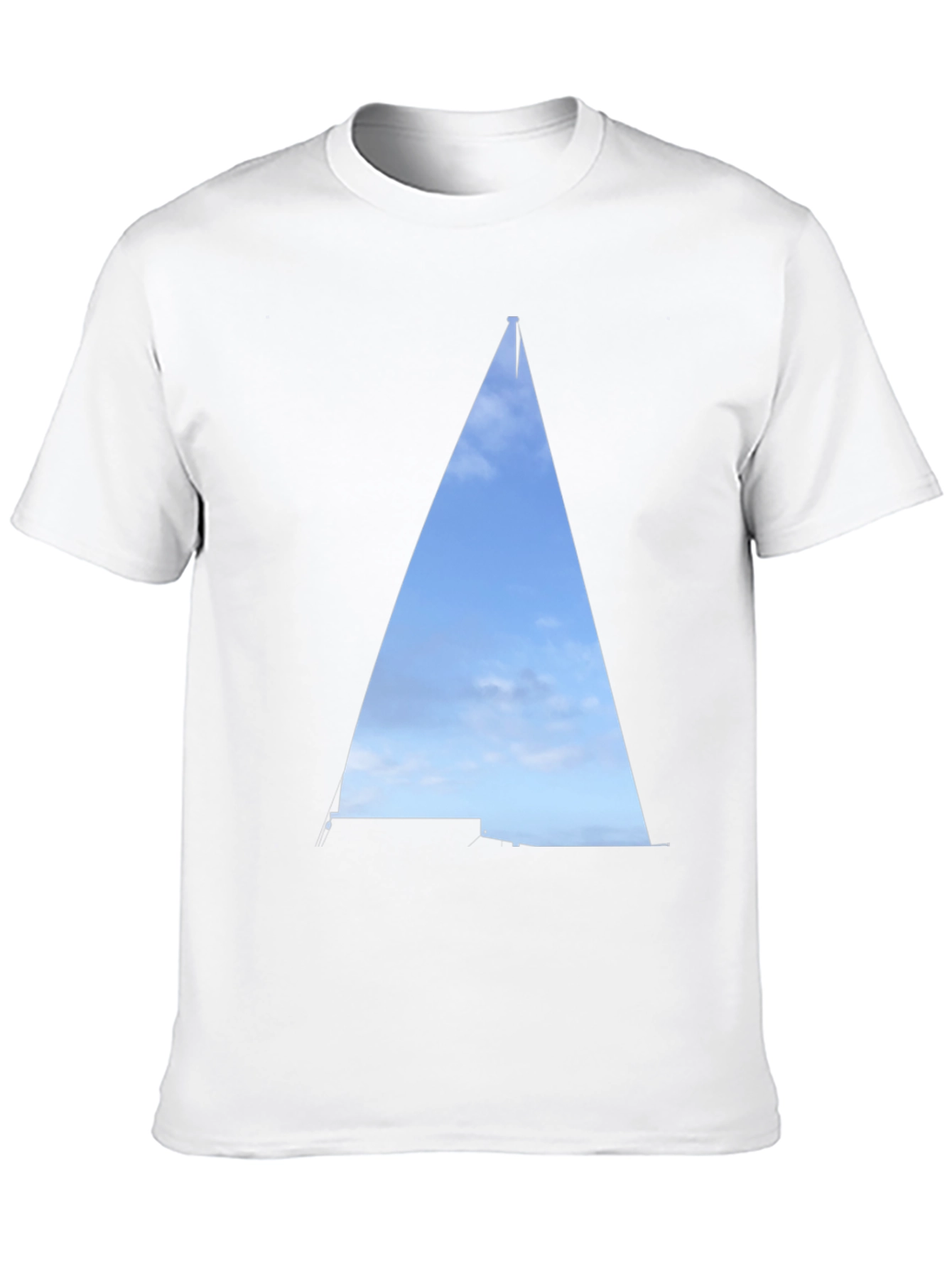 Camiseta Negra con Diseño de Velero Abstracto