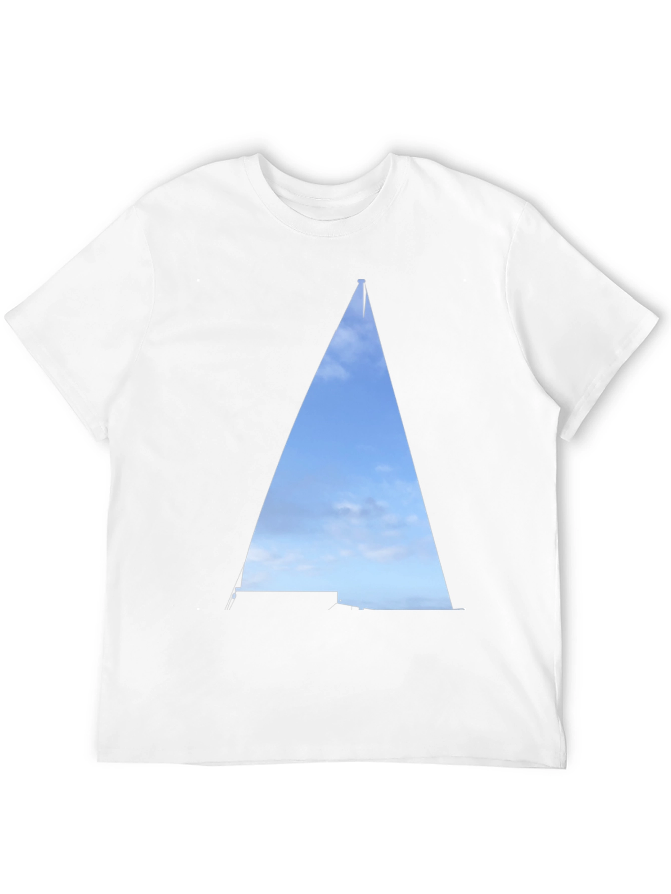 Camiseta Negra con Diseño de Velero Abstracto