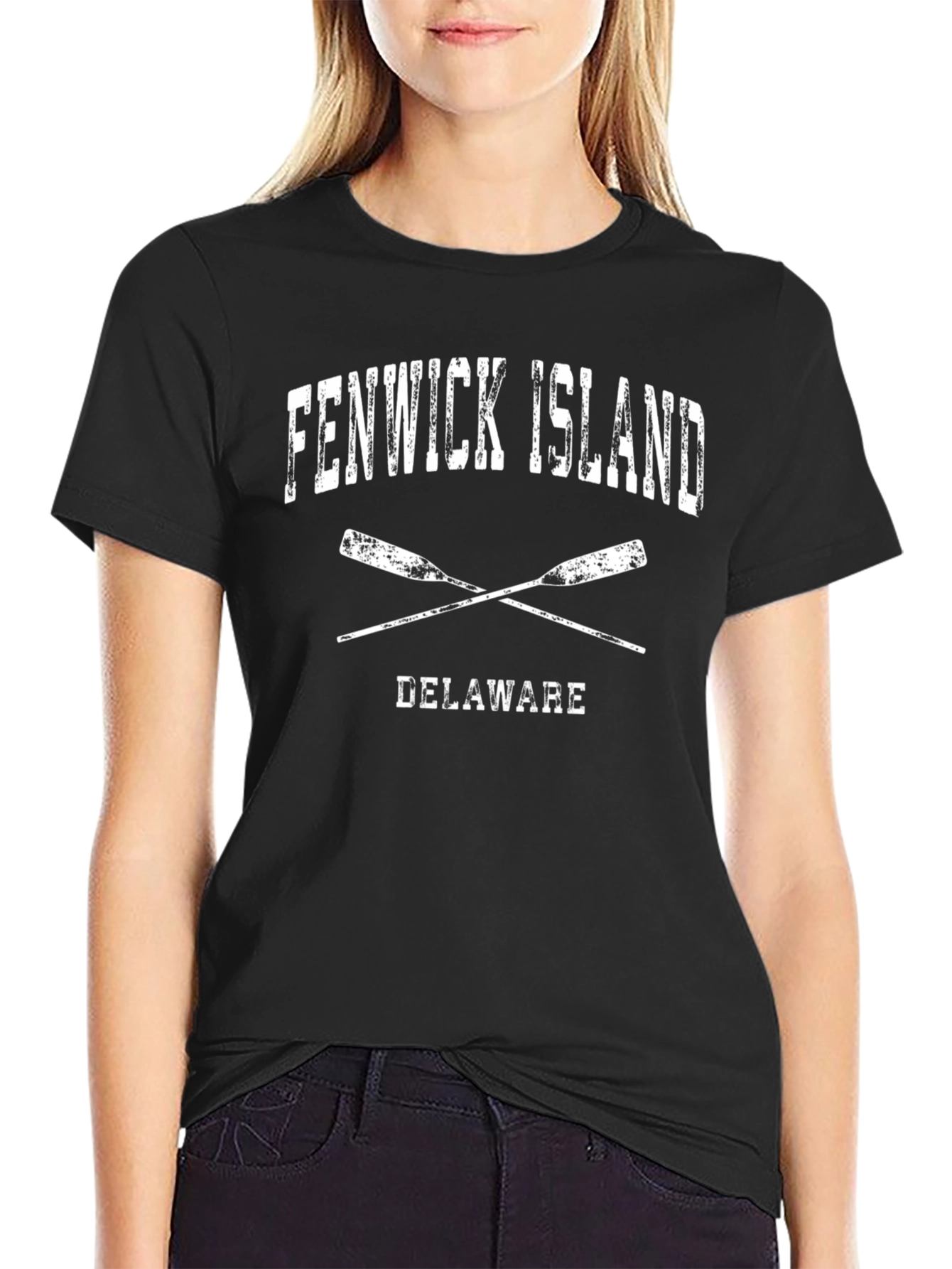 Camiseta Negra Fenwick Island Delaware