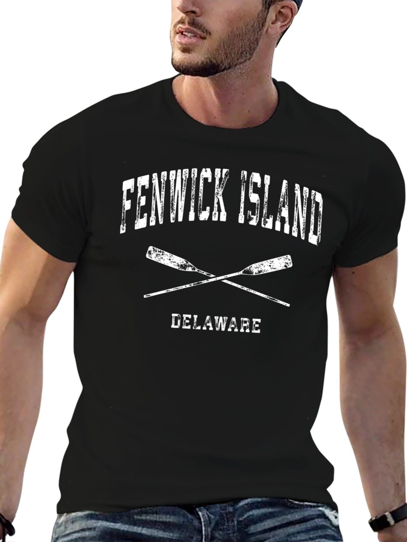 Camiseta Negra Fenwick Island Delaware