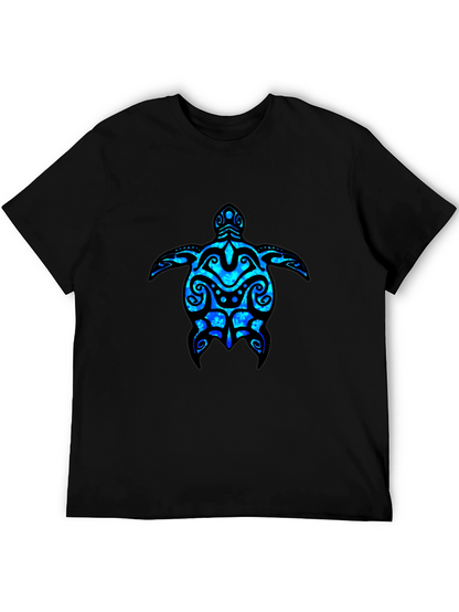 Camiseta Negra con Diseño de Tortuga Marina Azul