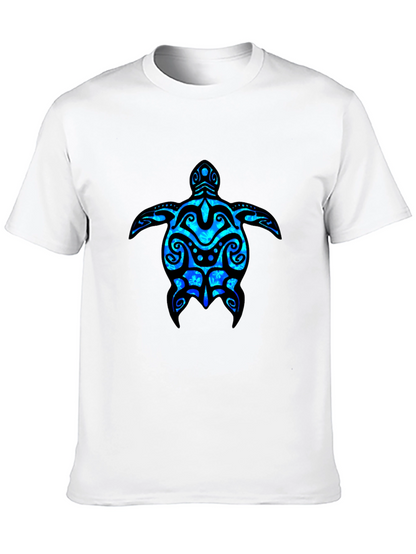Camiseta Negra con Diseño de Tortuga Marina Azul