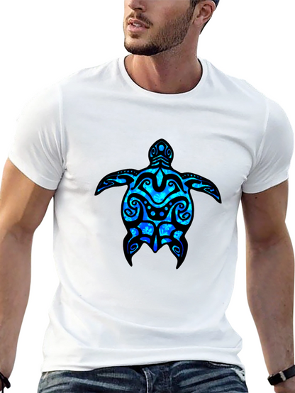 Camiseta Negra con Diseño de Tortuga Marina Azul