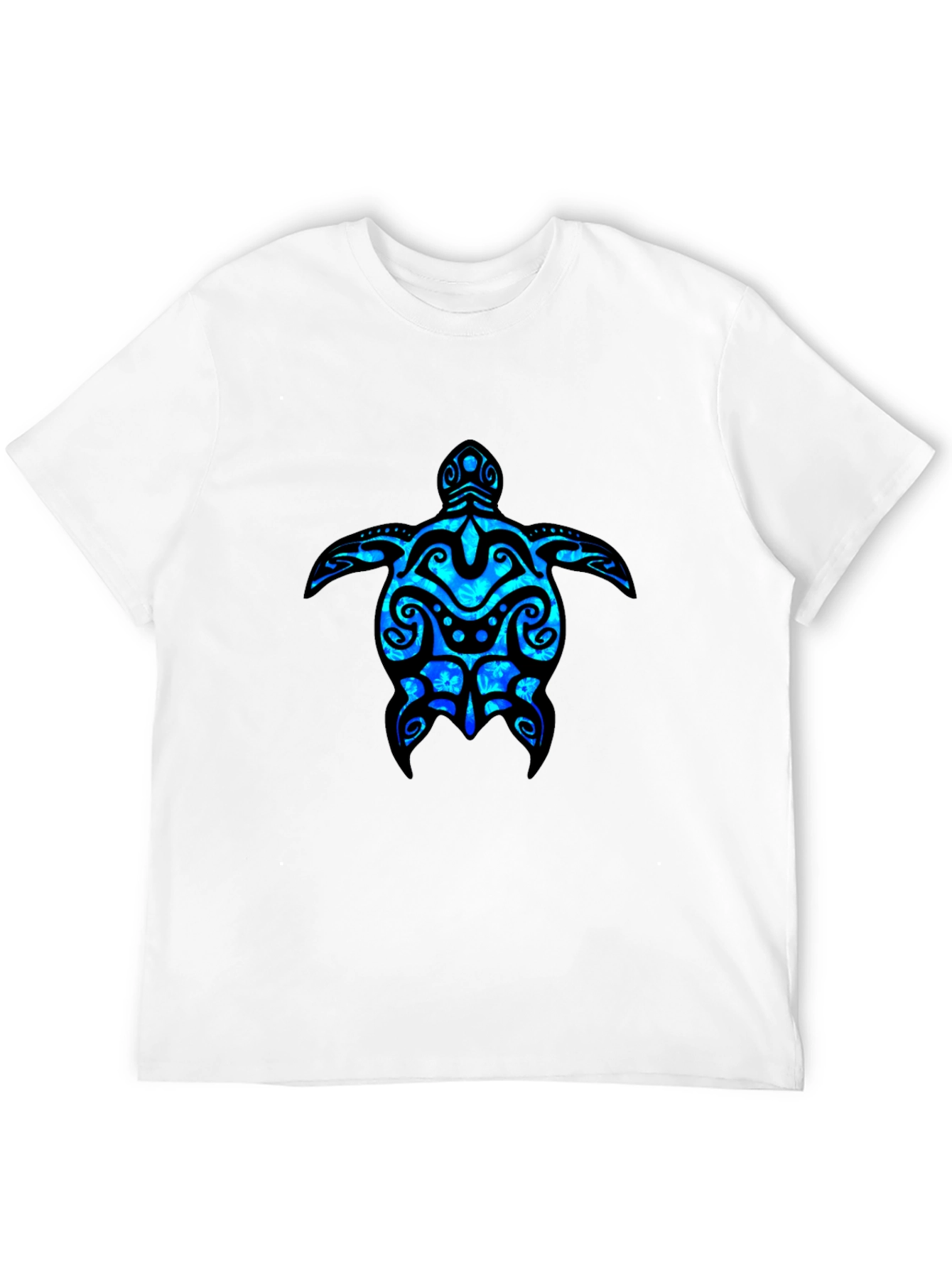 Camiseta Negra con Diseño de Tortuga Marina Azul