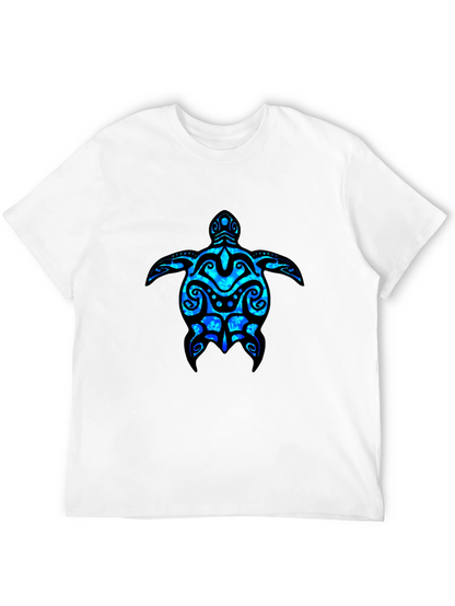 Camiseta Negra con Diseño de Tortuga Marina Azul