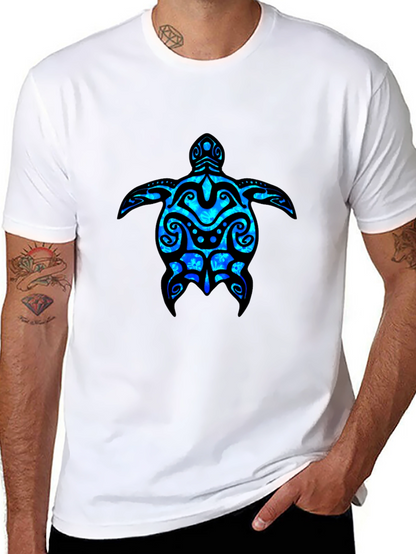 Camiseta Negra con Diseño de Tortuga Marina Azul