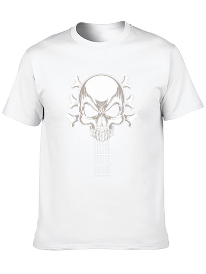 Camiseta Negra con Calavera Guitarra Rock