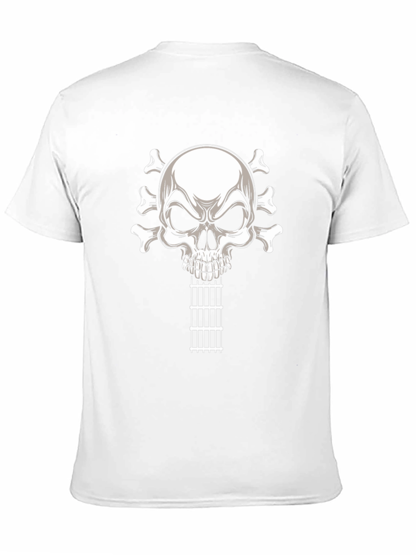 Camiseta Negra con Calavera Guitarra Rock