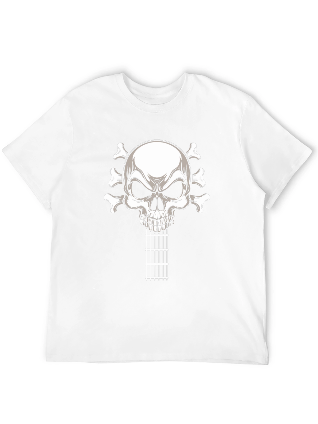 Camiseta Negra con Calavera Guitarra Rock