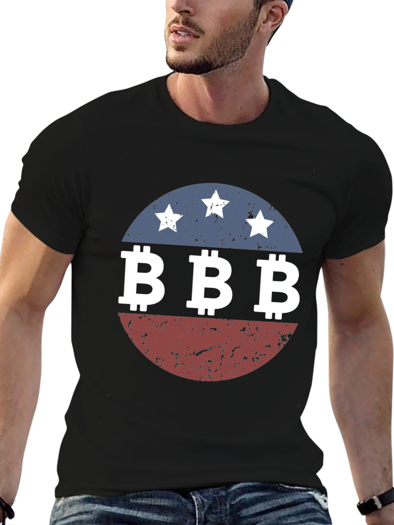 Camiseta Hombre Diseño BBB Estrellas Retro