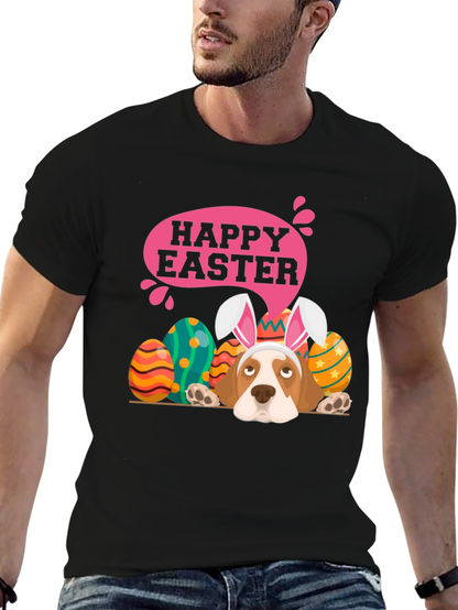Camiseta Negra con Diseño de Pascua