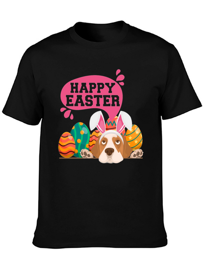 Camiseta Negra con Diseño de Pascua
