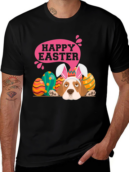 Camiseta Negra con Diseño de Pascua