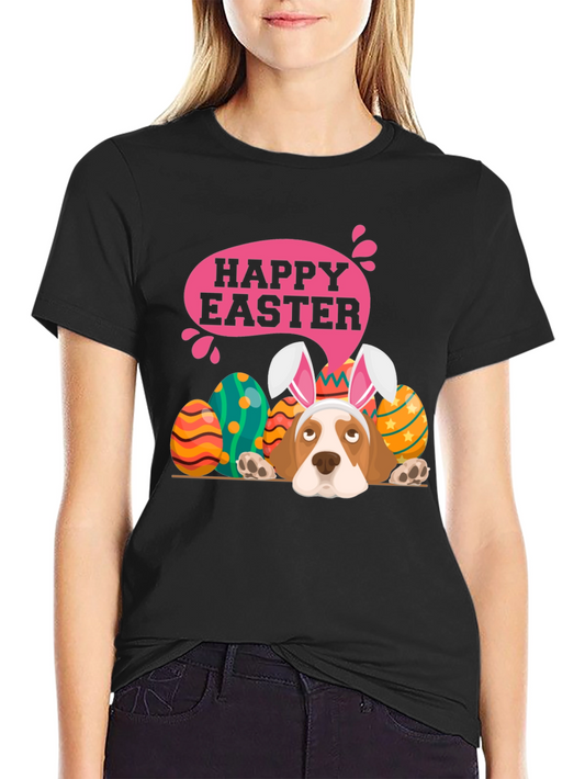 Camiseta Negra con Diseño de Pascua